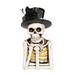 14" Lighted Skeleton with Hat Halloween Tabletop Figurine