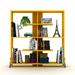 Wood Frame Etagere Open Back 6 Shelves Bookcase Industrial Bookshelf Organizer