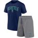 Men's Fanatics Branded Navy/Heather Gray Seattle Mariners Arch T-Shirt & Shorts Combo Set