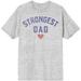 Unisex Heather Gray Superman Strongest Dad T-Shirt