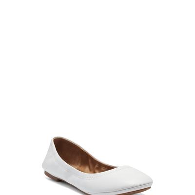 Lucky Brand Emmie Ballet Leather Flats in Open White/Natural, Size 6.5