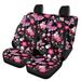 Diaonm Car Front & Rear Bench Seat Protector Covers Pink Butterfly Flower Womens Car Seat Covers Set of 4 Rainbow Cheetah Auto Protector Bucket Seat Cover