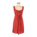 Max Studio Casual Dress - A-Line Scoop Neck Sleeveless: Red Print Dresses - Women's Size X-Small