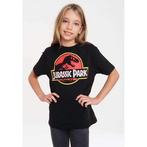 „T-Shirt LOGOSHIRT „“Jurassic Park Logo““ Gr. 128, schwarz Mädchen Shirts T-Shirts mit coolem Print“