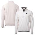 Men's Cutter & Buck White Tennessee Titans Helmet Cascade Eco Sherpa Fleece Quarter-Zip Pullover Jacket