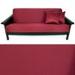 Checker Burgundy Futon Cover 360 Queen with 2 Pillows