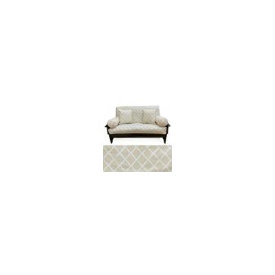 Lattice Beige Futon Cover 370 Full 5pc Pillow set