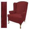 Stretch Pique Warm Maroon Wingback Slipcover 712 Chair