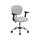 Mid-Back White Mesh Padded Swivel Task Chair with Chrome Base and Arms