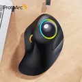 Souris Trackball Bluetooth sans fil aste ergonomique RVB rétro-4.2 souris Rollerball Windows