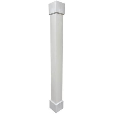 Superior Aluminum Snap-Tite PVC Column Wraps 8 Inch x 8 Foot - Wood Grain - Uptown Cap/Base
