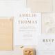 Gold Foiled Amelie Wedding Invitation Card, Luxury Cards, Hand Pressed Minimal Foil Invites