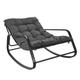 Fauteuil à bascule anthracite avec coussin capitonné