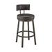 Eleanor 30 Inch Swivel Bar Stool Chair, Round Mocha Brown Faux Leather Seat