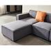 L-Shape 4 Seat Sectional Sofa Set Linen Padded Modular Lounge Chaise Couch Sofa Convertible Ottoman Chaise with Ottoman&Pillows