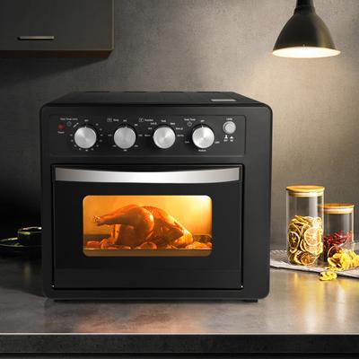 Black Matte Stainless Toaster Oven Air Fryer Combo with 6 Accessories