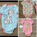 Disney One Pieces | Disney Baby 3pc Pink Bambi, Blue Dalmatian & White Multi Short Sleeve Onesie 18m | Color: Blue/Pink | Size: 18mb
