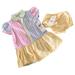 Ralph Lauren Dresses | Girl's Colorblocked Multicolor Dress W/ Bloomers, Size 6 Months | Color: Pink/Yellow | Size: 6-9mb