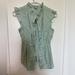 Anthropologie Tops | Anthropologie Dress Sleeveless Blouse Green And White Striped. New With Tags. | Color: Green/White | Size: 0