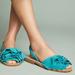 Anthropologie Shoes | Anthropologie Seychelles Peace Of Mind Blue Ruffle Leather Sandals Women's 8.5 | Color: Blue | Size: 8.5