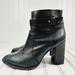 Madewell Shoes | Madewell Sammie Black Leather Almond Toe Zip Up Ankle Booties K739 | Color: Black | Size: 8.5
