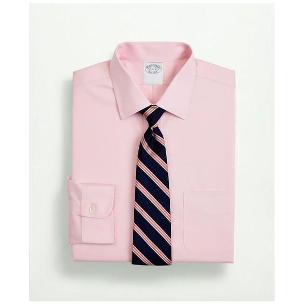 brooks-brothers-mens-stretch-supima-cotton-non-iron-pinpoint-oxford-ainsley-collar-dress-shirt-|-pink-|-size-16½-35/