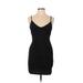 Topshop Casual Dress - Bodycon: Black Marled Dresses - Women's Size 6