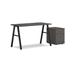 HON Mod A-Leg Desk w/ Mobile Storage Wood/Metal in Black/Brown | 29.23 H x 48 W x 24 D in | Wayfair HLPL4824BFLS1ALEGBLK