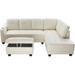 White Sectional - Matechamp 96" Wide 3-Piece Faux Leather Corner Sectional w/ Ottoman Faux Leather | 34 H x 96 W x 72 D in | Wayfair F7302B