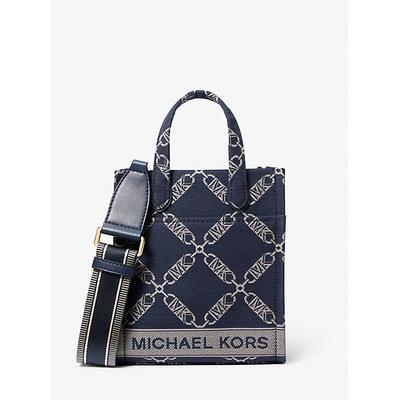 MICHAEL Michael Kors Extra Small Gigi Empire Logo Jacquard Shopper Tote Bag  in Blue