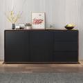 Ebern Designs Montserrad Storage Cabinet Simple Modern Tea Water Cabinet Sideboards Buffets Wood in Black | 32 H x 71 W x 16 D in | Wayfair