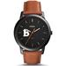 Men's Fossil Black Benedictine Eagles Minimalist Slim Light Brown Leather Watch