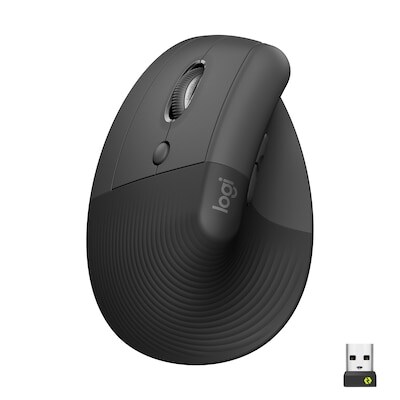 Logitech Lift Vertical Ergonomische Kabellose Maus Grafit Linkshaender Image