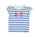 Pre-owned Under Armour Girls White | Blue | Stripes T-Shirt size: 6-9 Months