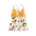 TUOBARR Toddler Girl Summer Outfits Toddler Kids Girl Vest Backless Sunflower Printed Romper Clothes Sunsuit Outfits Yellow 6-12 Months