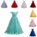 3-14T Girls Bridesmaid Wedding Maxi Dresses Prom Dress Uccdo Princess Flower Girl Tulle Dress Pageant Ball Gown Party Swing Dress