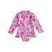 Musuos Baby Girl Swimsuit Zipper Long Sleeve Swimsuit Bathing Suit Rash Guard Beachwear