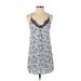 Kendall & Kylie Casual Dress - Shift Cowl Neck Sleeveless: Blue Floral Dresses - Women's Size Small