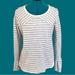 Anthropologie Tops | Anthropologie Women's Grey Striped Pullover Sweatshirt Size Medium | Color: Cream/Gray | Size: M