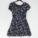 American Eagle Outfitters Dresses | American Eagle Dress Womens Small Black Pink Floral A Line Twist Keyhole Front | Color: Black/Pink | Size: S