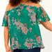 Torrid Tops | Cold Shoulder Halter Top - Crinkle Chiffon Floral Green | Color: Green/Pink | Size: 3x