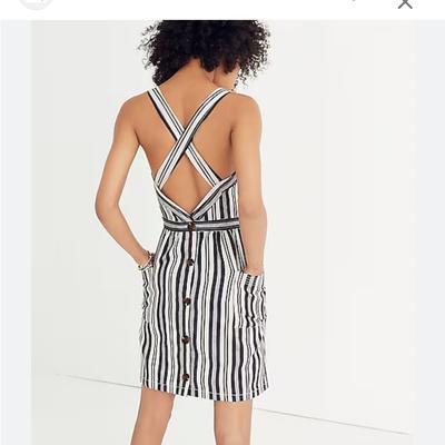 Madewell Dresses | Cute Striped Apron Dress | Color: Black/White | Size: 0