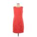 DressBarn Casual Dress - Sheath Crew Neck Sleeveless: Orange Solid Dresses - Women's Size 8