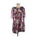 Tory Burch Short Sleeve Blouse: Pink Floral Tops - Women's Size 3
