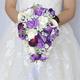 Artificial Flower Bouquet, Wedding Decoration, Bride Holding Flowers,Artificial Flowers,Home Décor,Purple fall Artificial Calla Lily Bridal Holding Bouquet, Throw Bouquet For Wedding Church Ceremony