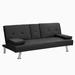 Builddecor Twin Platform Bed Upholstered/Faux leather in Black | 29.5 H x 66 W x 32 D in | Wayfair MIUMIUW214101864