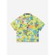 Versace Boys Short Sleeve Silk Shirt In Yellow Size 14 Yrs