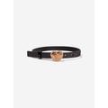 Versace Girls Leather Heart Logo Belt In Black Size L (10 - 12 Yrs)