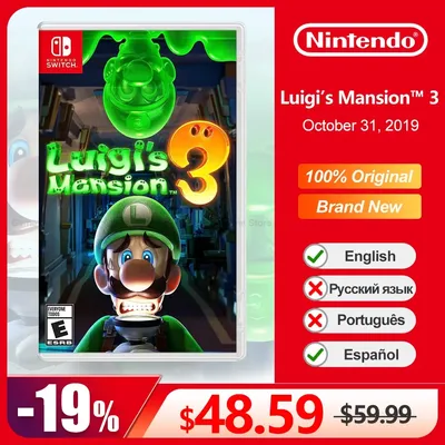 Luigi's Mansion 3 Offres de jeux Nintendo Switch carte de jeu fongique officielle et originale
