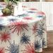 Red Barrel Studio® Peaslee Celebration Fireworks Easy-Care Fabric Tablecloth (70" Round) Polyester in White | 70 W x 70 D in | Wayfair